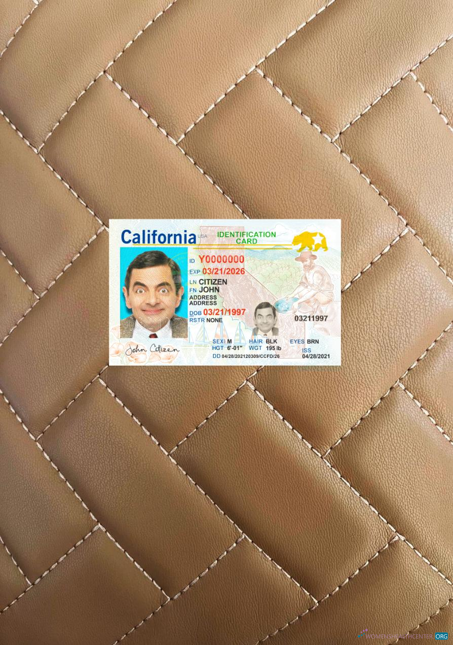Download USA California ID card 2021 present photolook front Photoshop template